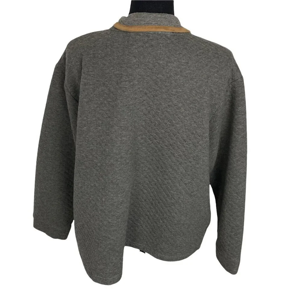 KOOLABURRA‎ by UGG Women Quilted Sweatshirt Funnel Neck Sz 1X Gray Casual 3-3